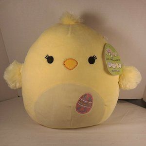 Yellow Chick Squishmallow Easter egg belly Aimee Spring plush 14" NEW WITH TAGS
